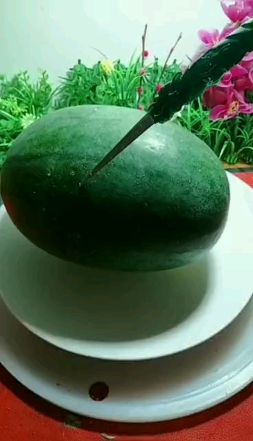 看看怎么用西瓜快速变猪头!
