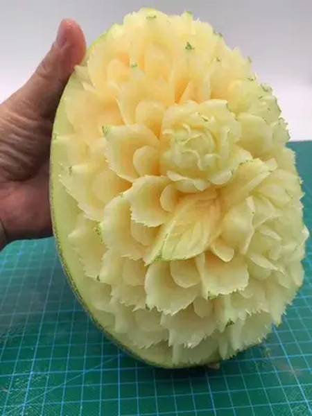 哈密瓜还能这样玩果蔬雕刻 食品雕刻 水果雕刻 传统文化 创意手工
