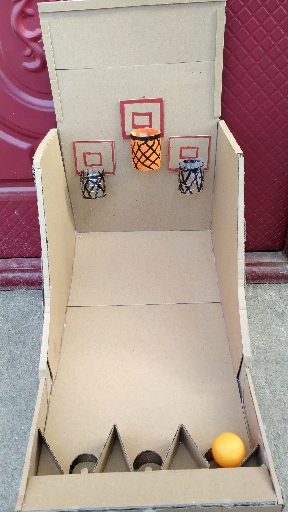 手工制作#自制投篮游戏机