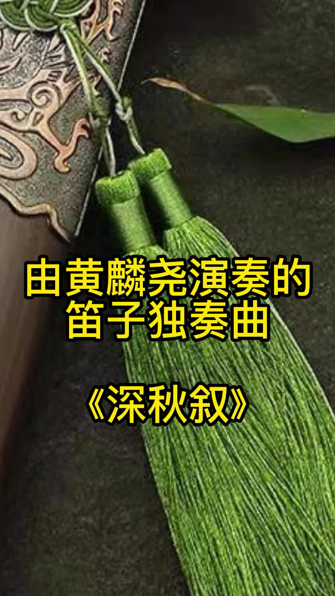 笛子独奏曲深秋叙让我们一起来欣赏吧