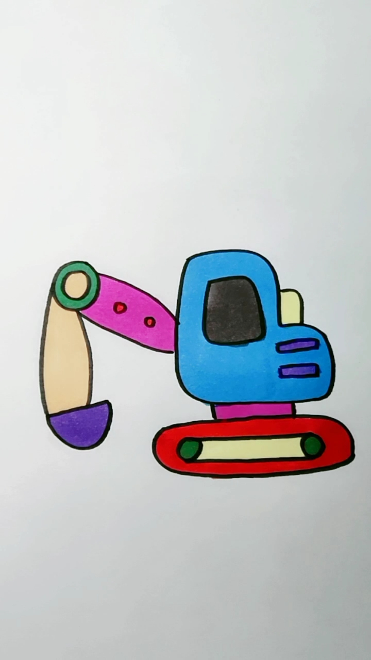 #育儿简笔画#挖掘机技术哪家强