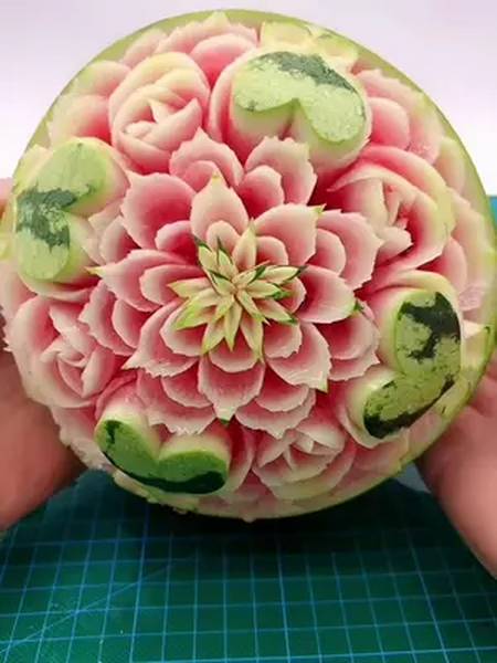 西瓜还能这样玩果蔬雕刻 水果雕刻 食品雕刻 花式切水果