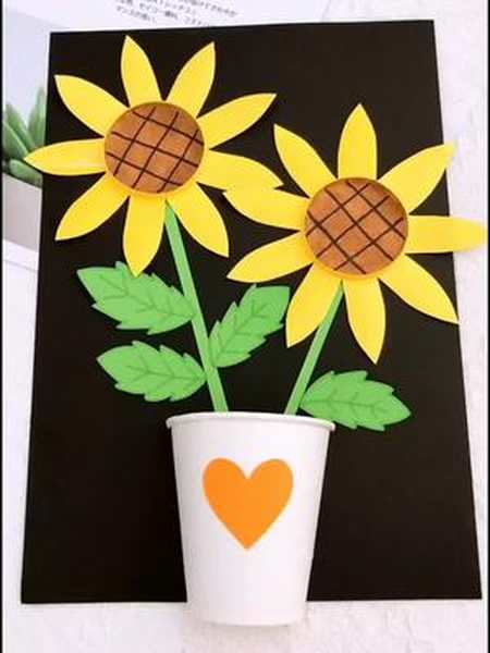 纸杯就可以做立体向日葵手工知识创作人变废为宝