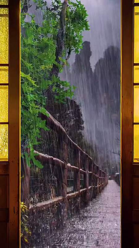 春风细雨入窗扉,惊扰山居静卧人,从此不问凡俗事,静听细雨沙沙音,风景
