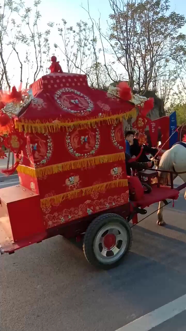 看看柏油路上跑着的古装马车,现代人看着只是好奇!