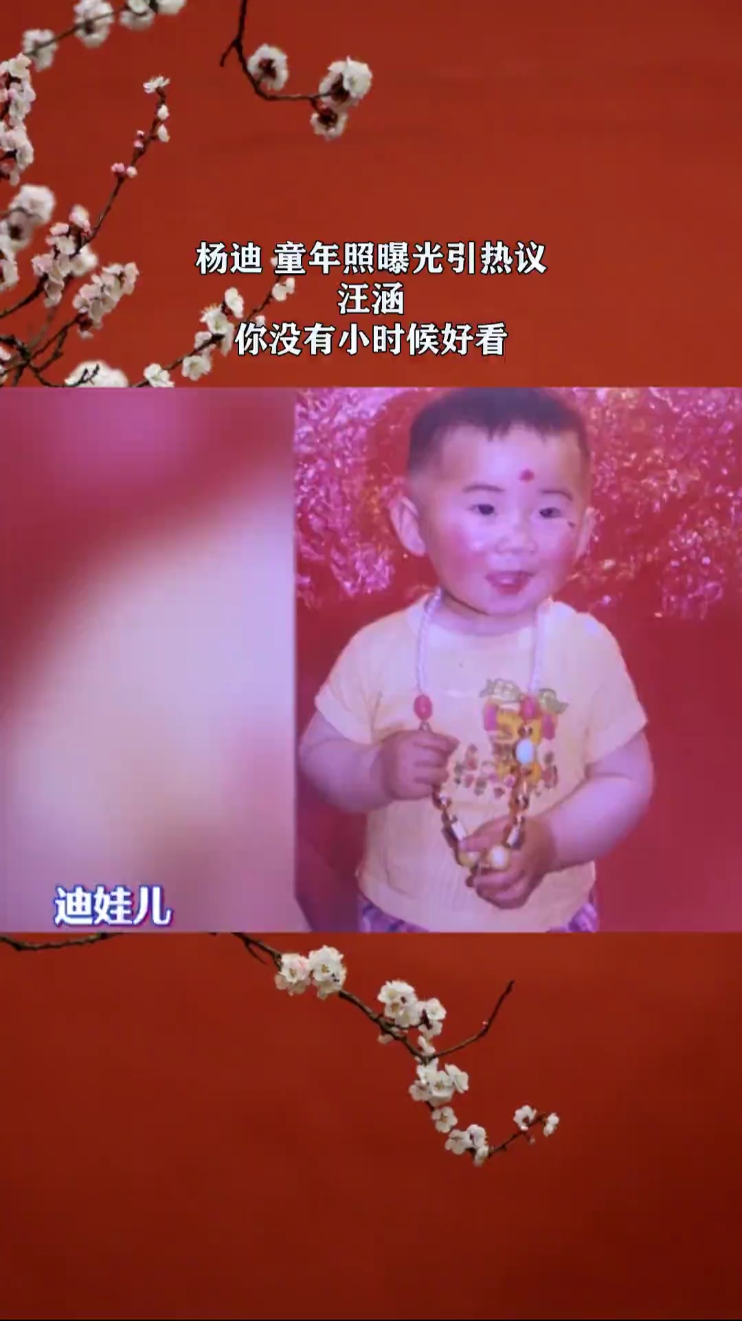 杨迪童年照曝光引热议汪涵你没有小时候好看