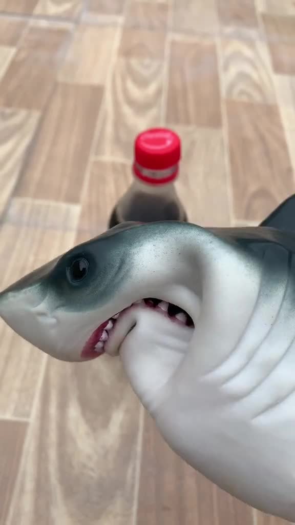 搞笑段子剧#今天表演的是,鲨鱼喝可乐
