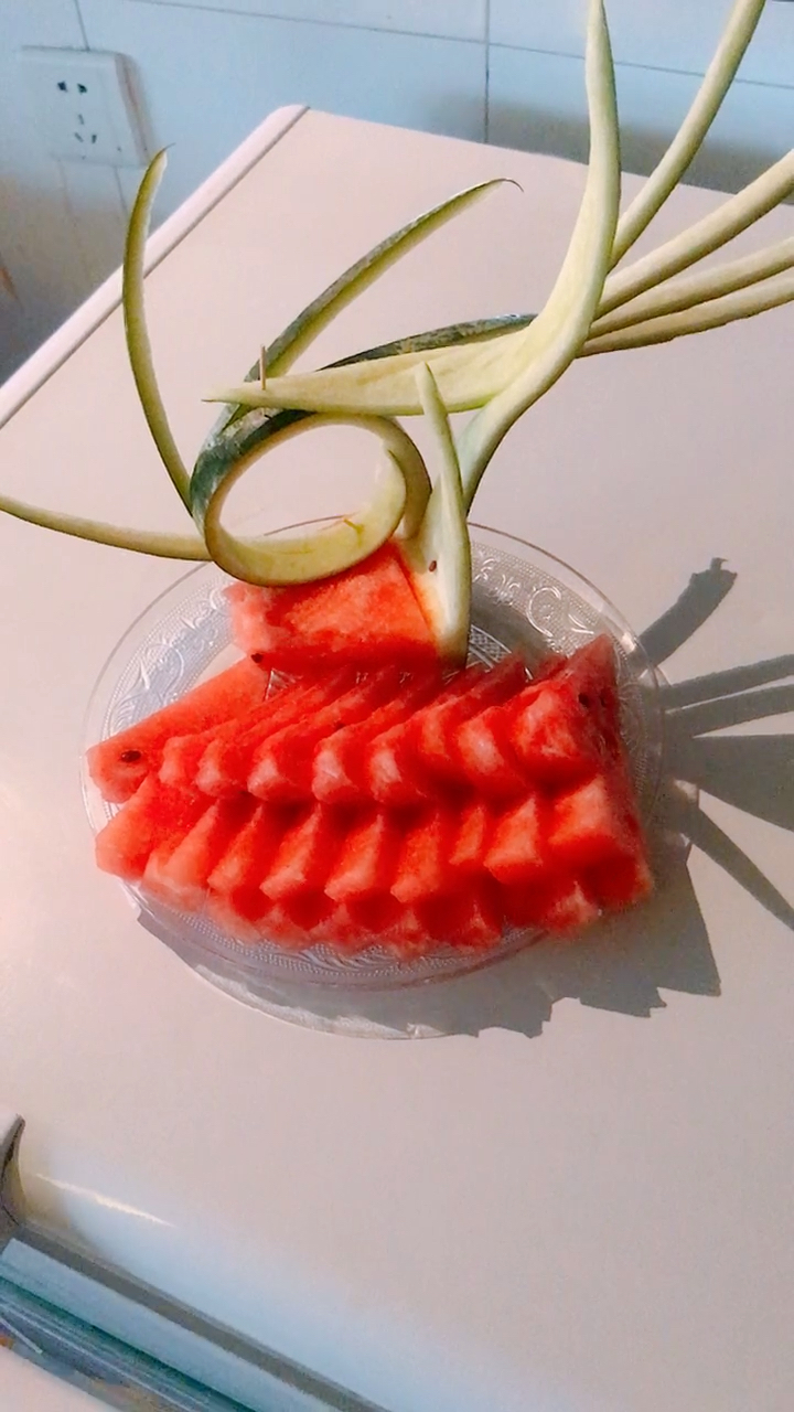 水果雕刻#你的果盘到了,请查收!