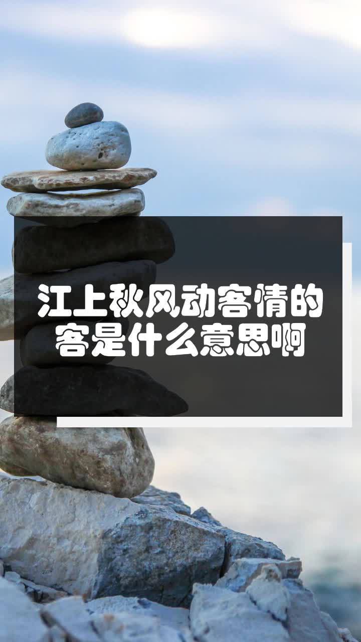 江上秋风动客情的客是什么意思啊