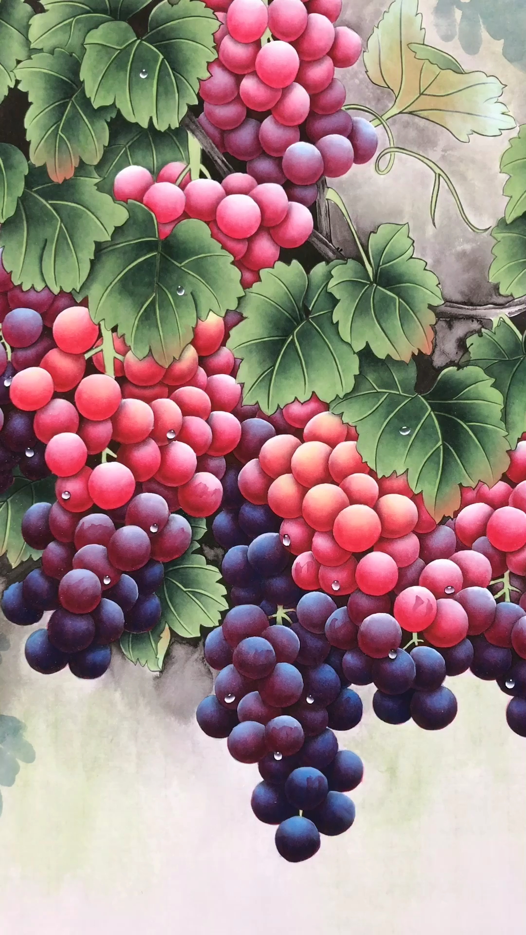 我要上热门#国画工笔葡萄!