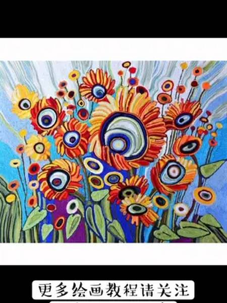 环创素材毛线艺术装饰画特色作品欣赏一教你学画画艺术手工