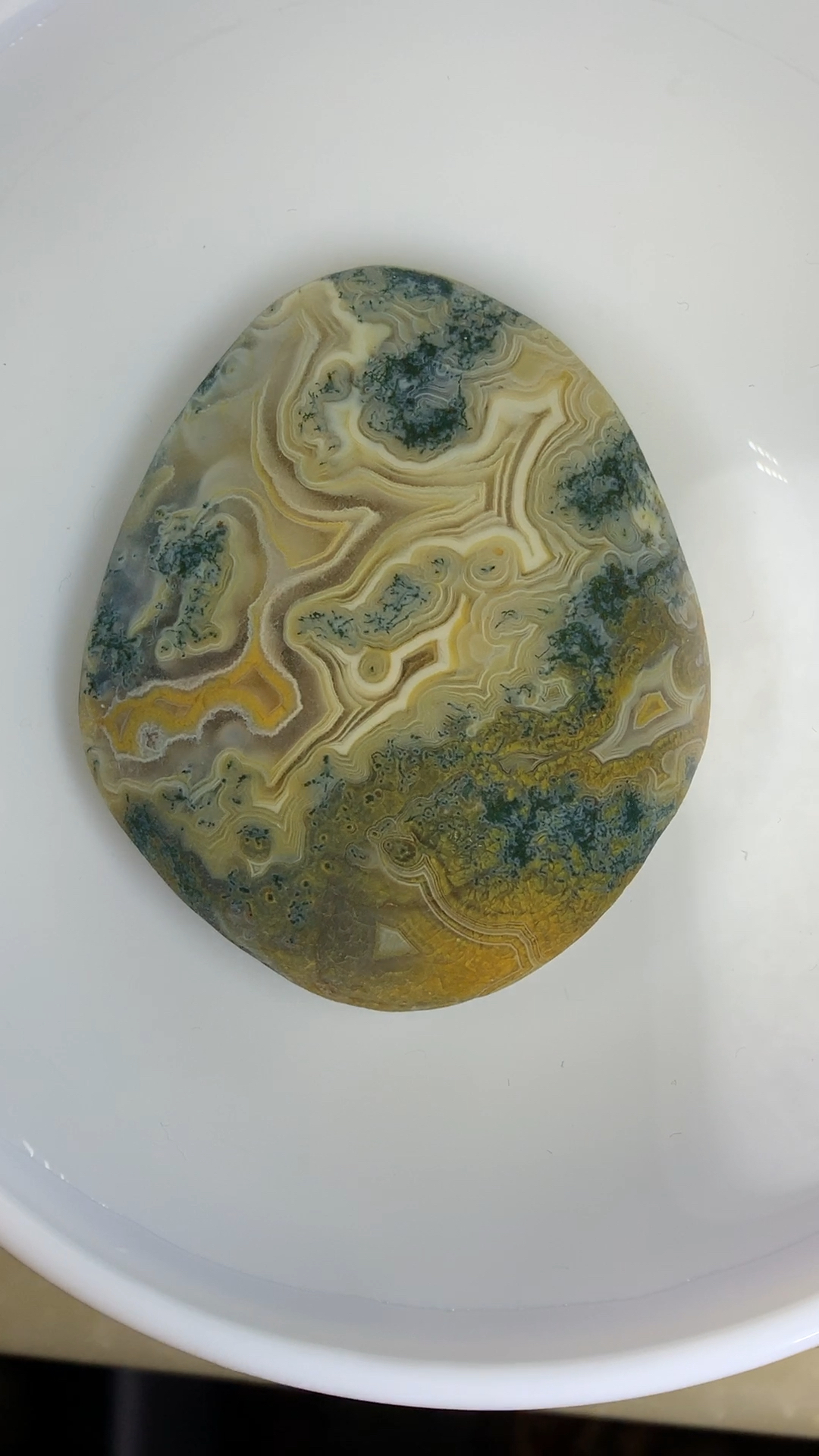 雨花石,极品绿草花