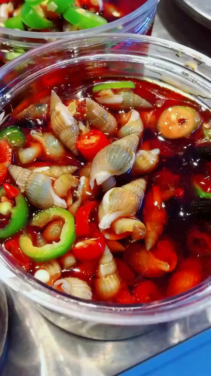 火辣辣的小海螺,超美味的捞汁小海鲜