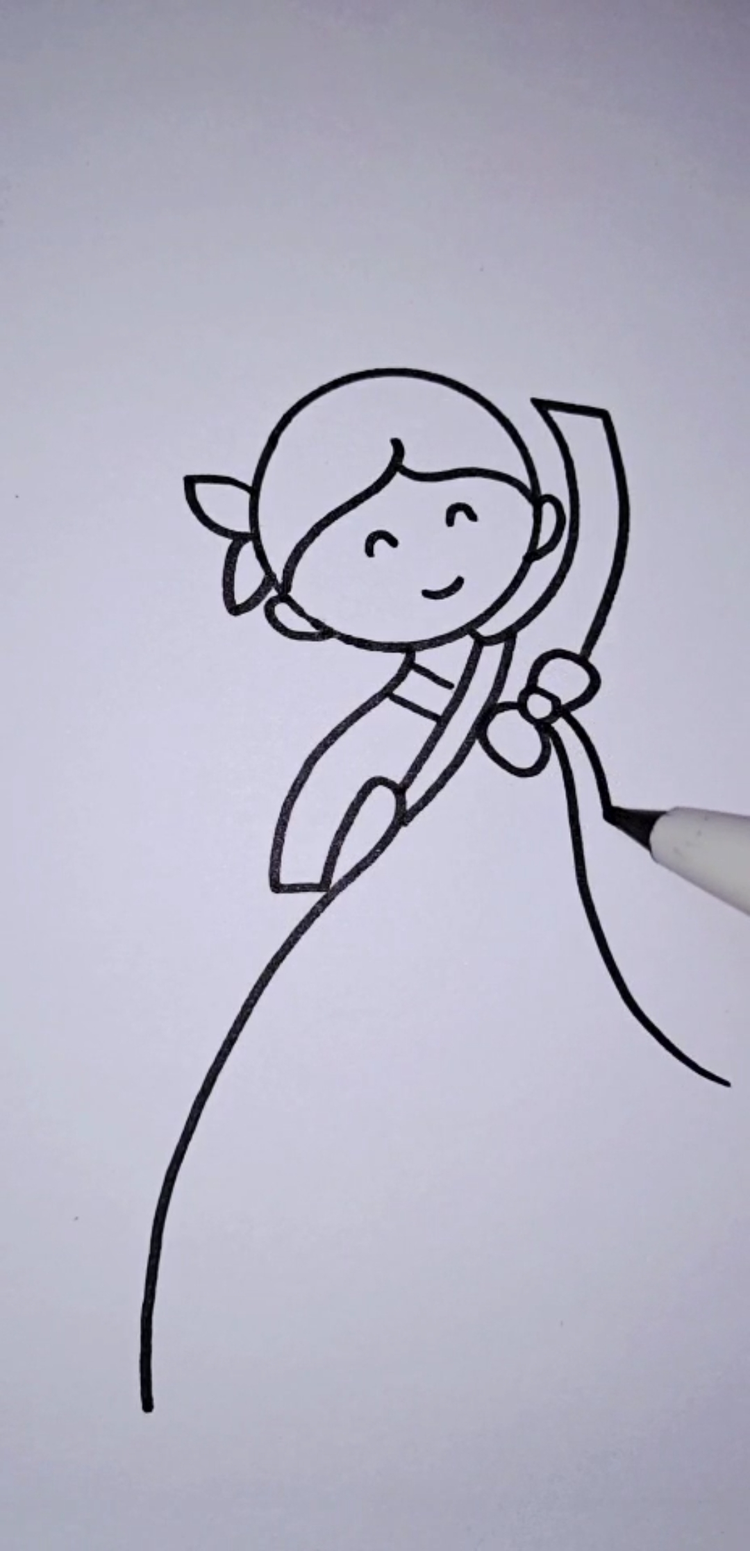 简笔画#简单画小姑娘