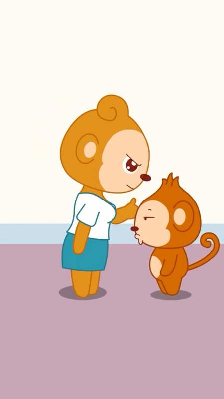 动漫#乖孩子不能打架哦~小猴会听妈妈的话吗-全民小视频