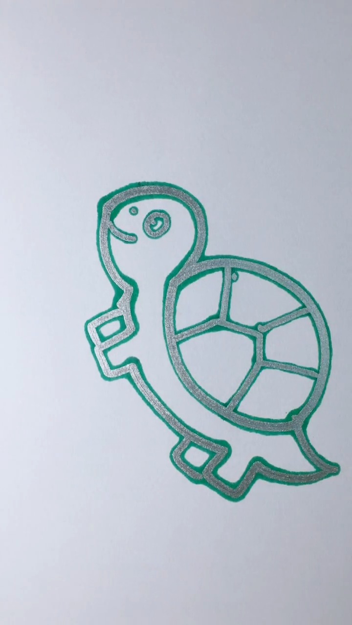 数字3画一只小乌龟,这样画的小乌龟喜欢的收藏吧!