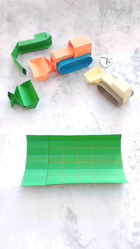 手工制作#推土机手工折纸教程(下)