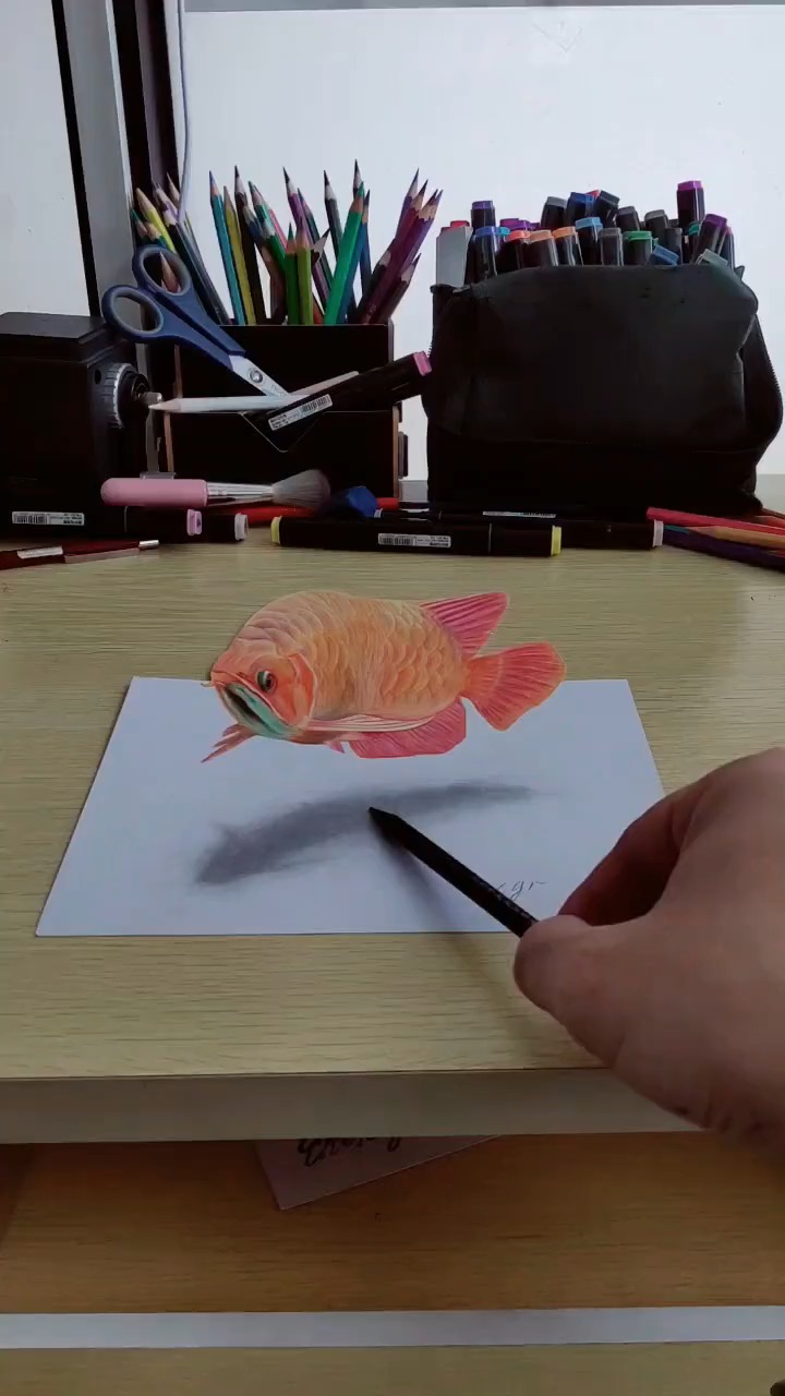 轻知计划年年有鱼3d立体画看懂没下期上传绘画教学过程请关注留意更新