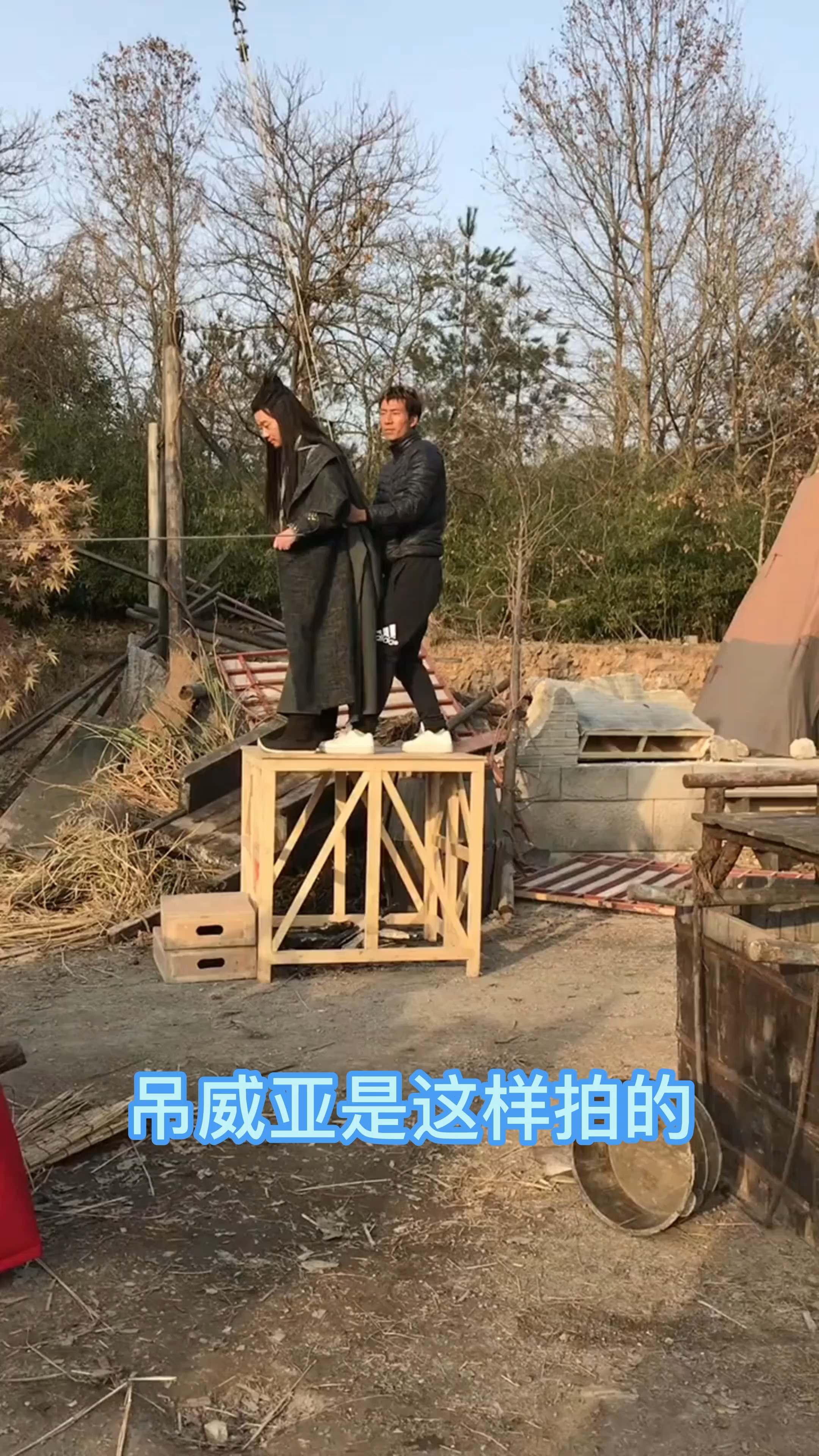古装剧拍戏现场,吊威亚是这样拍的,你敢拍吗?