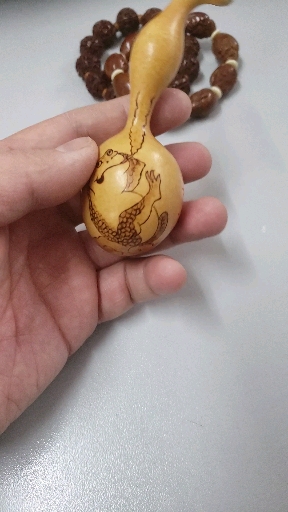 民间艺术#烙画葫芦~金蟾吐祥