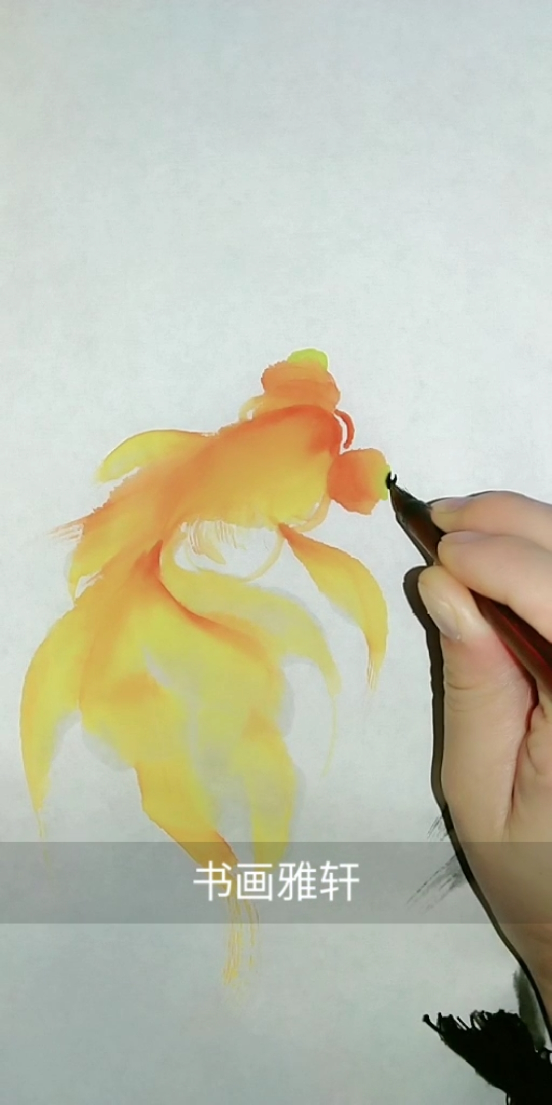 中国画#画一只黄金鱼祝大家财源广进!