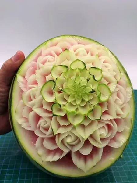 西瓜还能这样玩食品雕刻 食品雕刻 抖出我的艺术