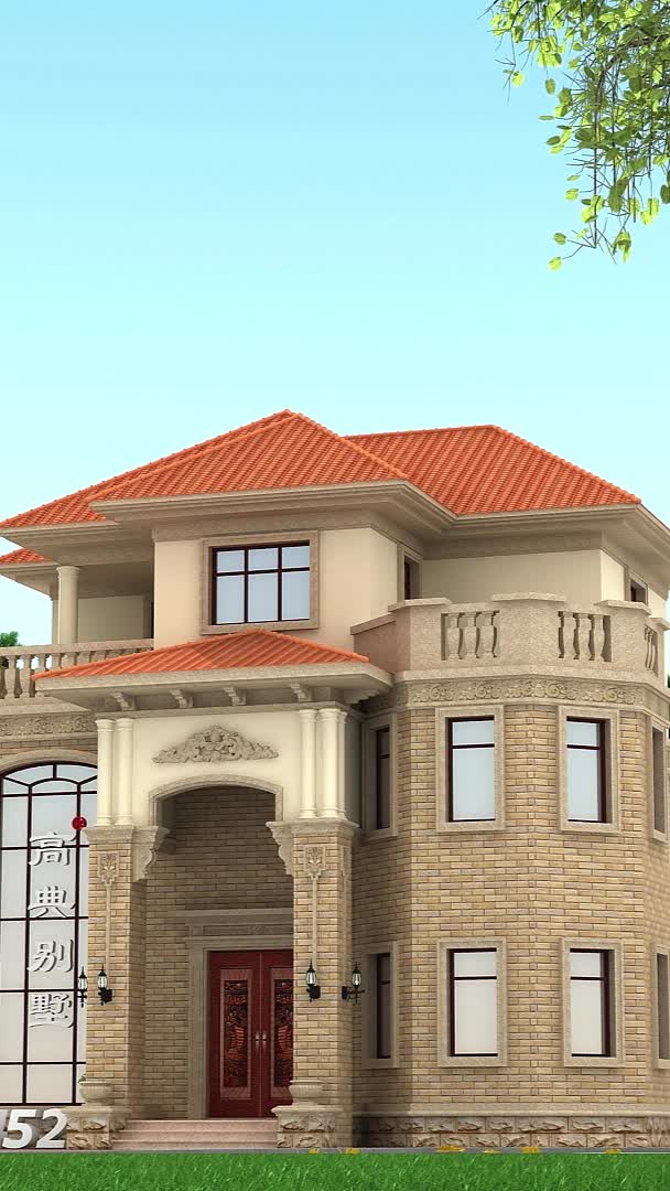 欧式农村别墅,颜色清新,不俗套