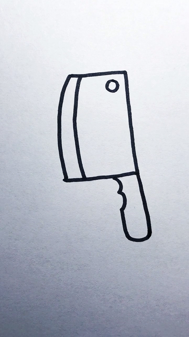 简笔画#画一把大菜刀