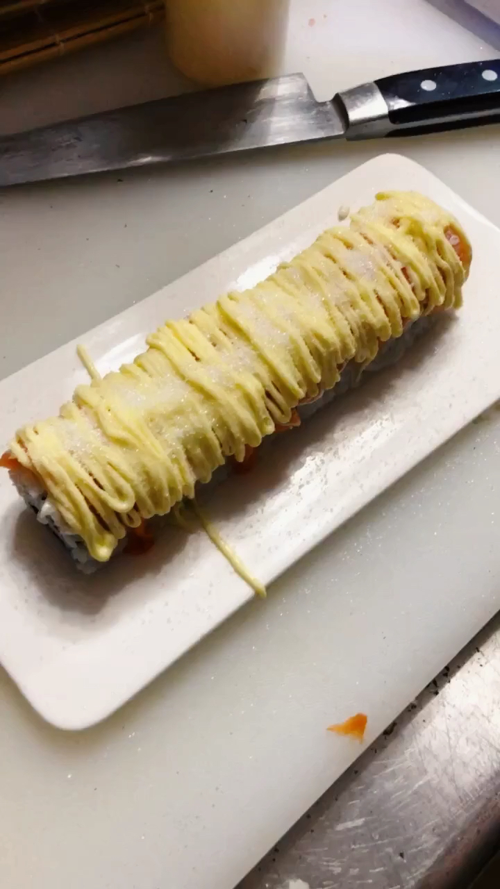 焦糖三文鱼卷,吃到嘴里融化的感觉