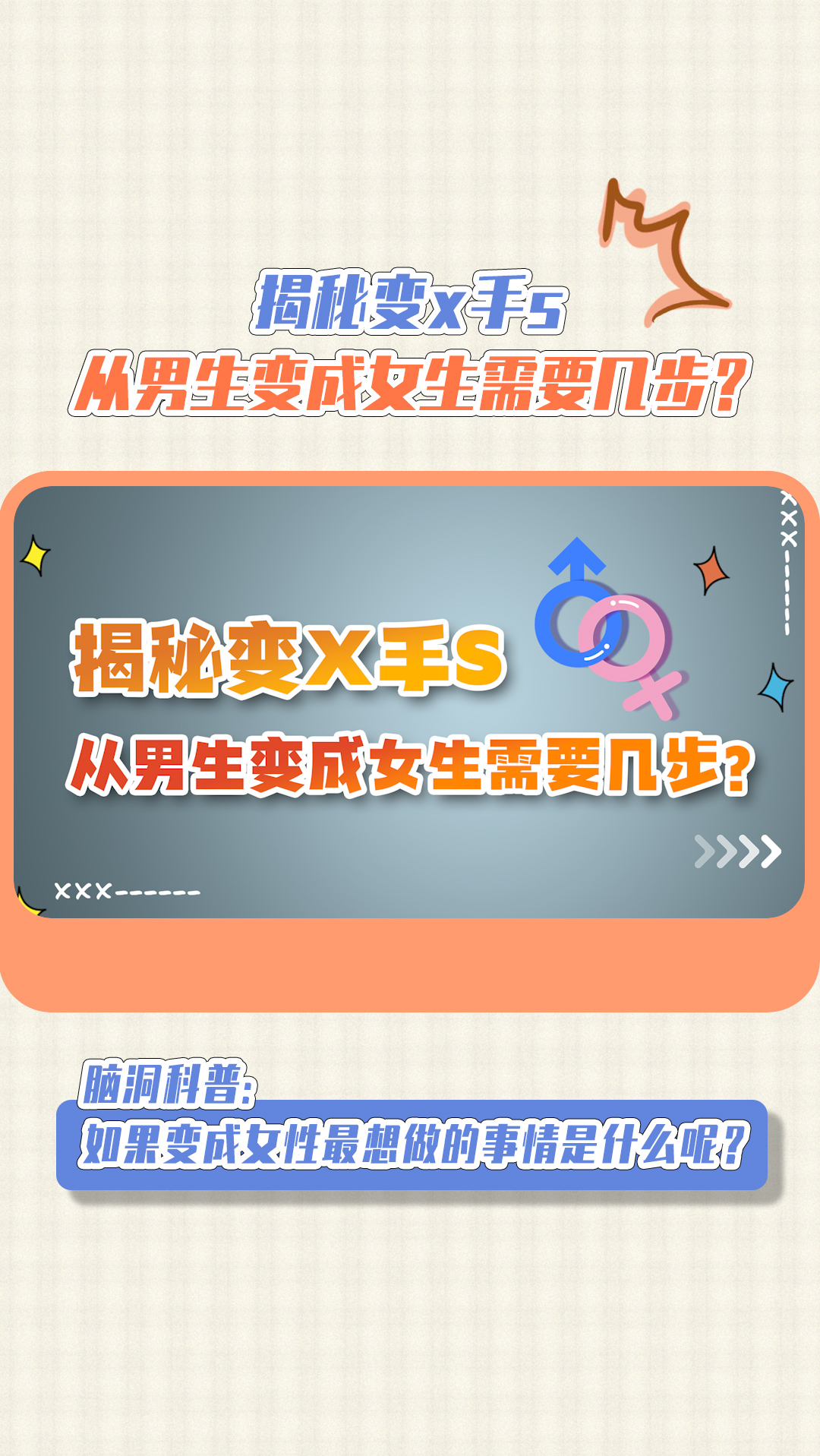 知识科普#从男生变成女生需要几步?