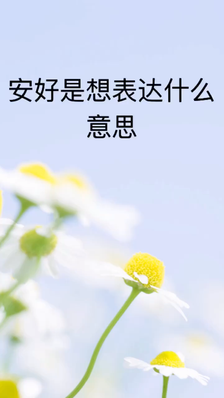 我来告诉你安好是想表达什么意思