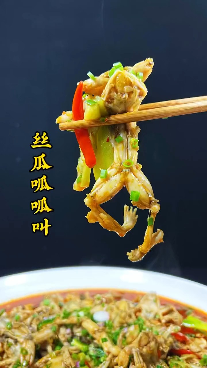 今天用呱呱和丝瓜做一道傻瓜菜,到底是呱呱好吃呢还是瓜瓜好吃?