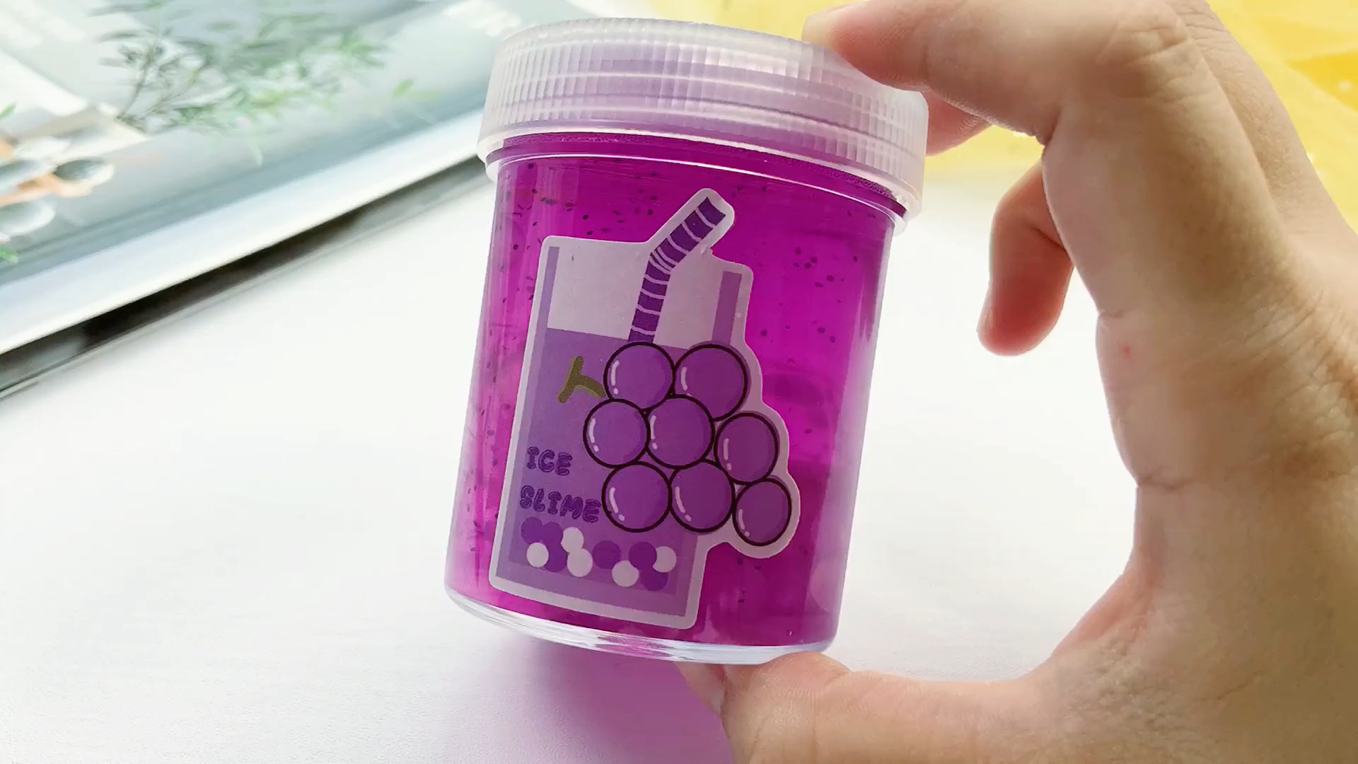 轻知计划#冰琪无硼砂slime葡萄爆爆珠,又透又实的液体胶果酱泥