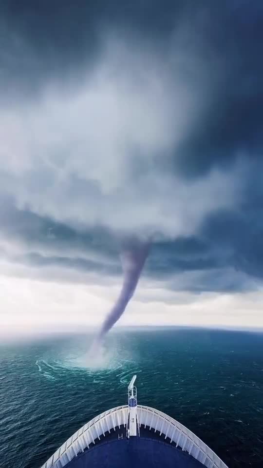 吓坏我了,海上近距离拍到超级单体风暴,差点被吸进去蜂窝里,建议手机