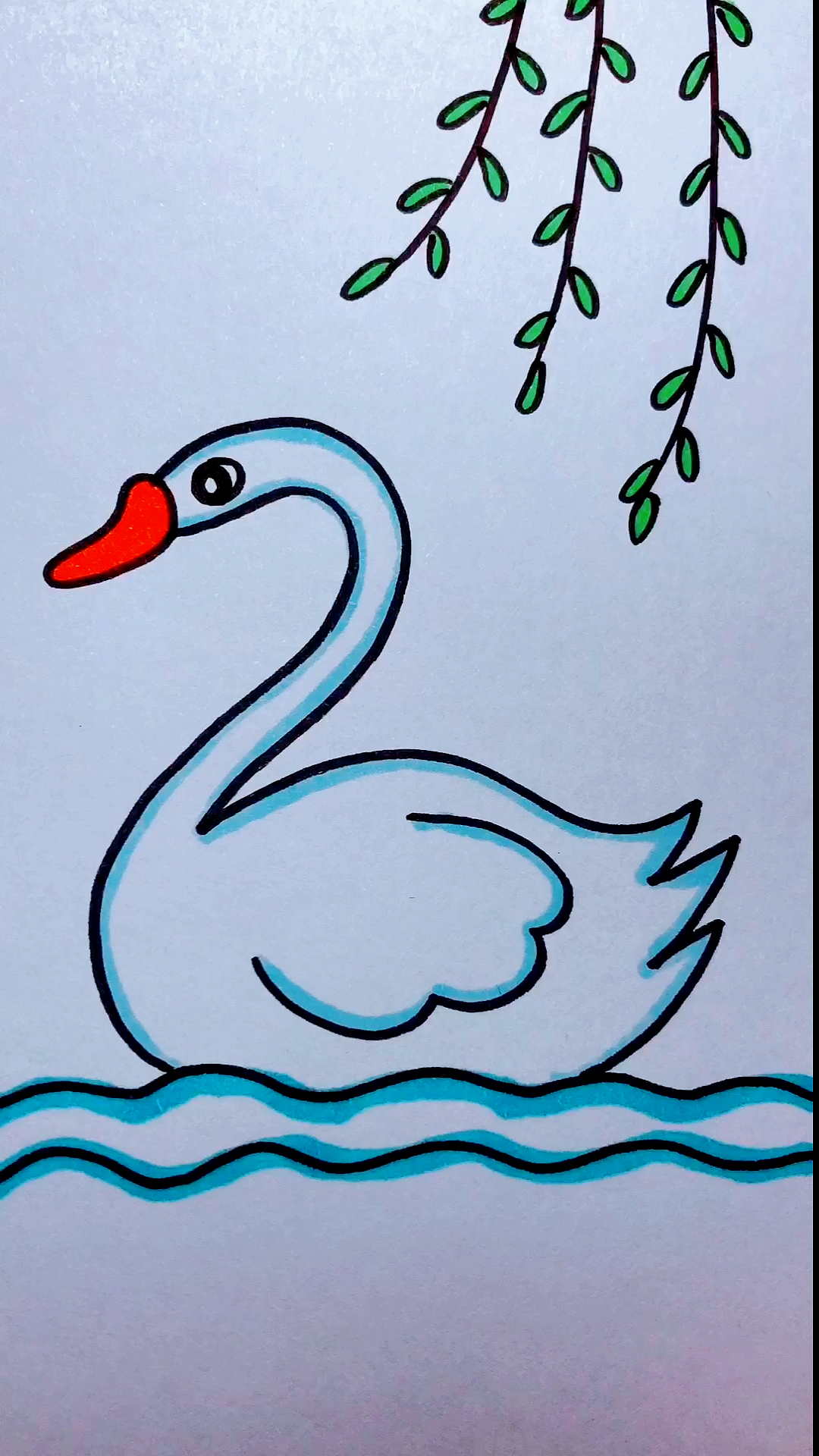 我要上热门#数字2画大白鹅