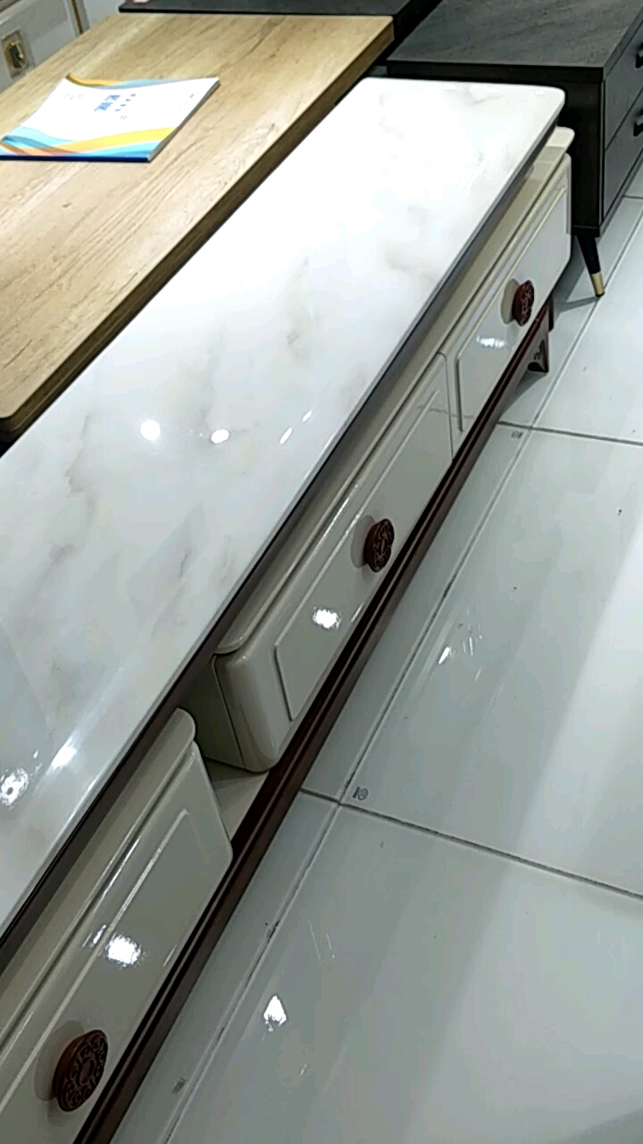 居家#可伸长缩短电视柜,大理石台面,材质:板材 塑钢