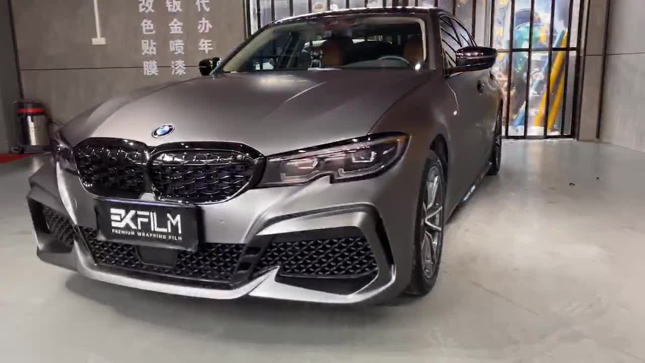 宝马3系贴膜ekfilm-ek改色膜amg山灰