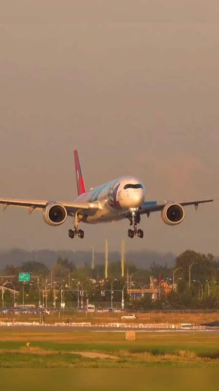 惊艳全场四川航空a350帅气降落瞬间眼镜侠的熊猫涂装真的很漂亮点赞