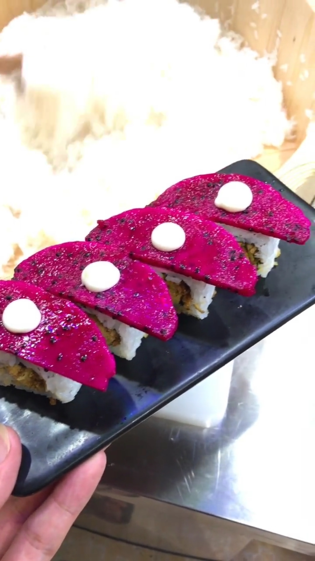 火龙果寿司,怎么这么好看