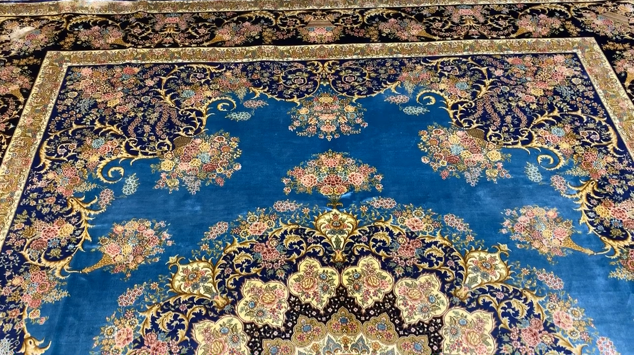 波斯地毯#270x370cm客厅用手工真丝地毯.