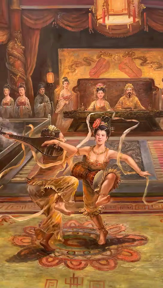 原创巨幅油画150x300cm 《大唐盛世系列》-度小视