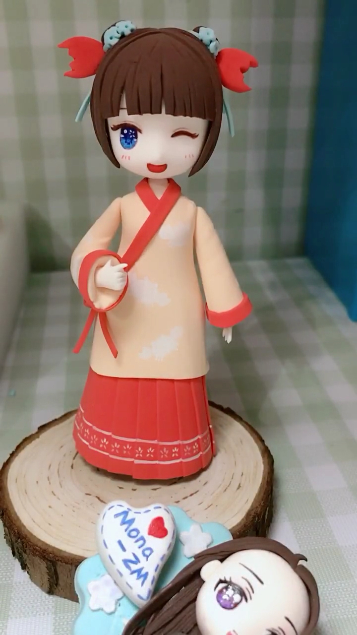 超轻粘土巨蟹座q版汉服人偶