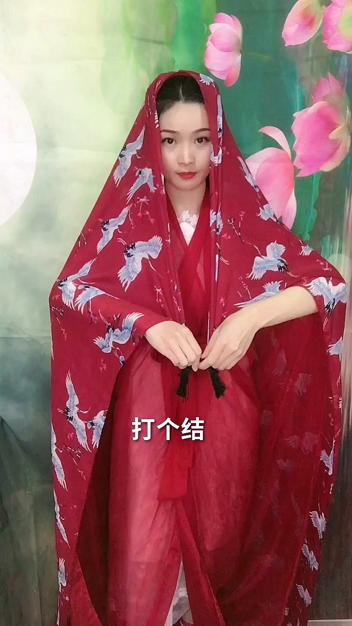 全民独门绝技咖#教大家用丝巾做古装,汉服店老板说我抢他生意,要肝乙