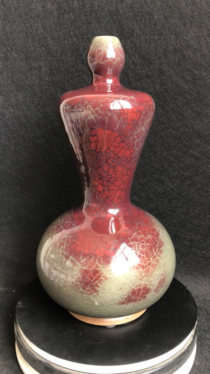 珍品级煤烧钧瓷,佛尊,奇特窑变袈裟纹