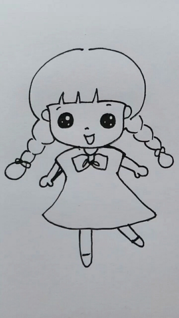 四年级小女孩简笔画图片