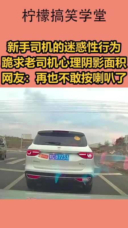 新手司机的迷惑性行为,跪求老司机心理阴影面积,网友:再也不敢按喇叭
