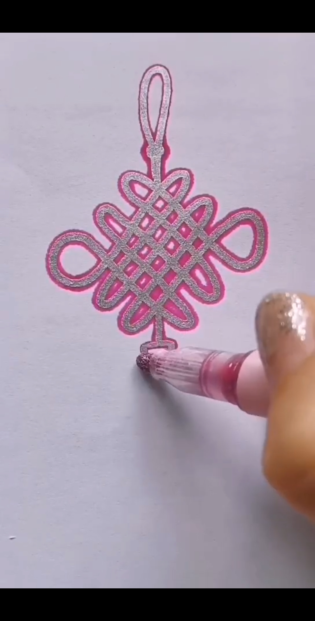 中国结#一笔画出中国结,过年哄孩子神马的,最实用啦