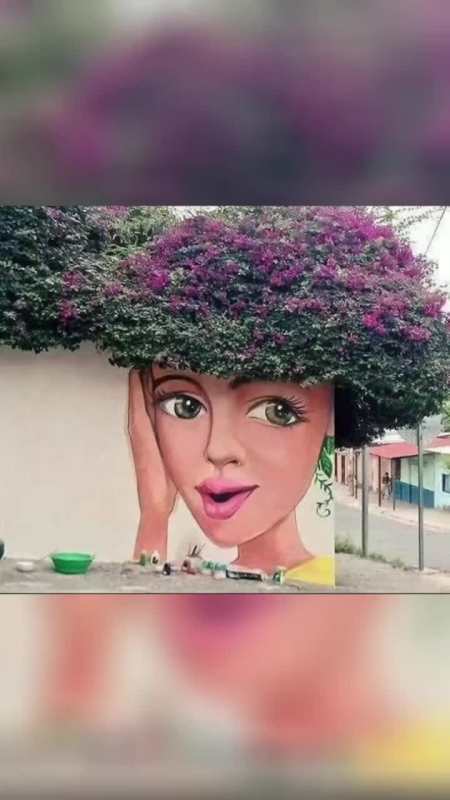 花卉和墙绘的结合,相辅相成,美轮美奂!mp4