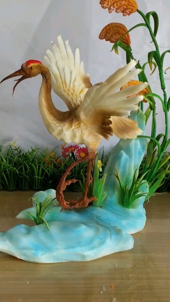 这是个高手#太厉害了,萝卜雕刻的仙鹤太漂亮了