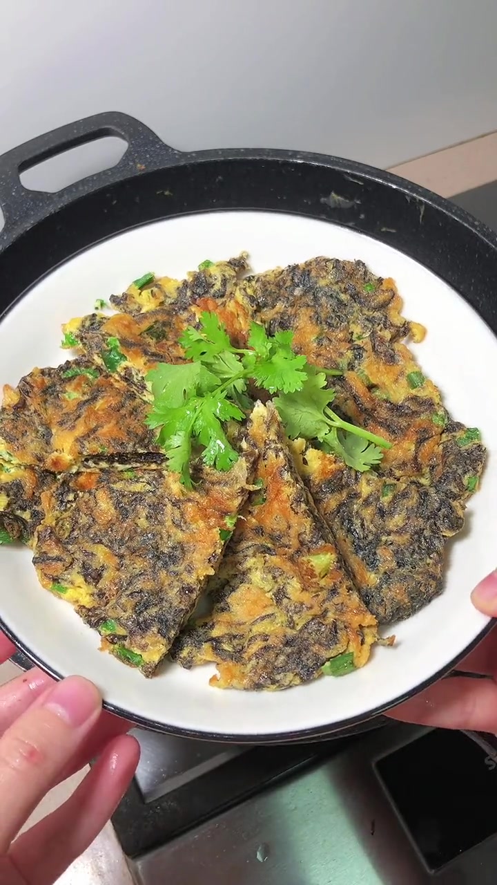 紫菜煎鸡蛋,美味又简单,配粥真的很棒,也可以当小吃,酥攀好食-度小视